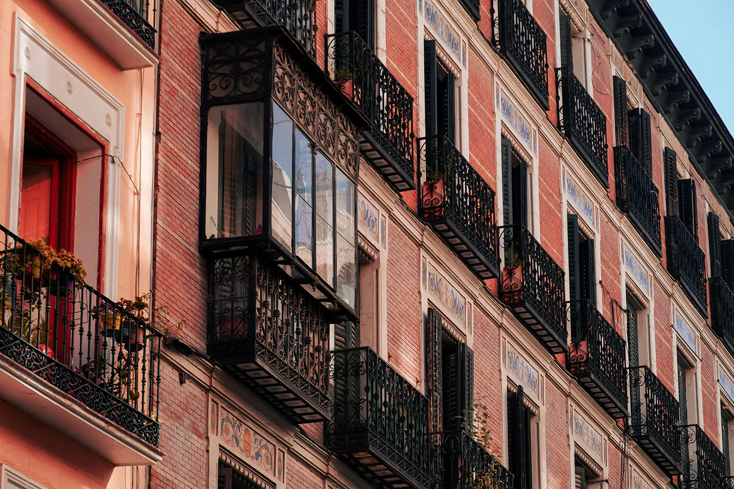 Historic neighborhood street in Madrid